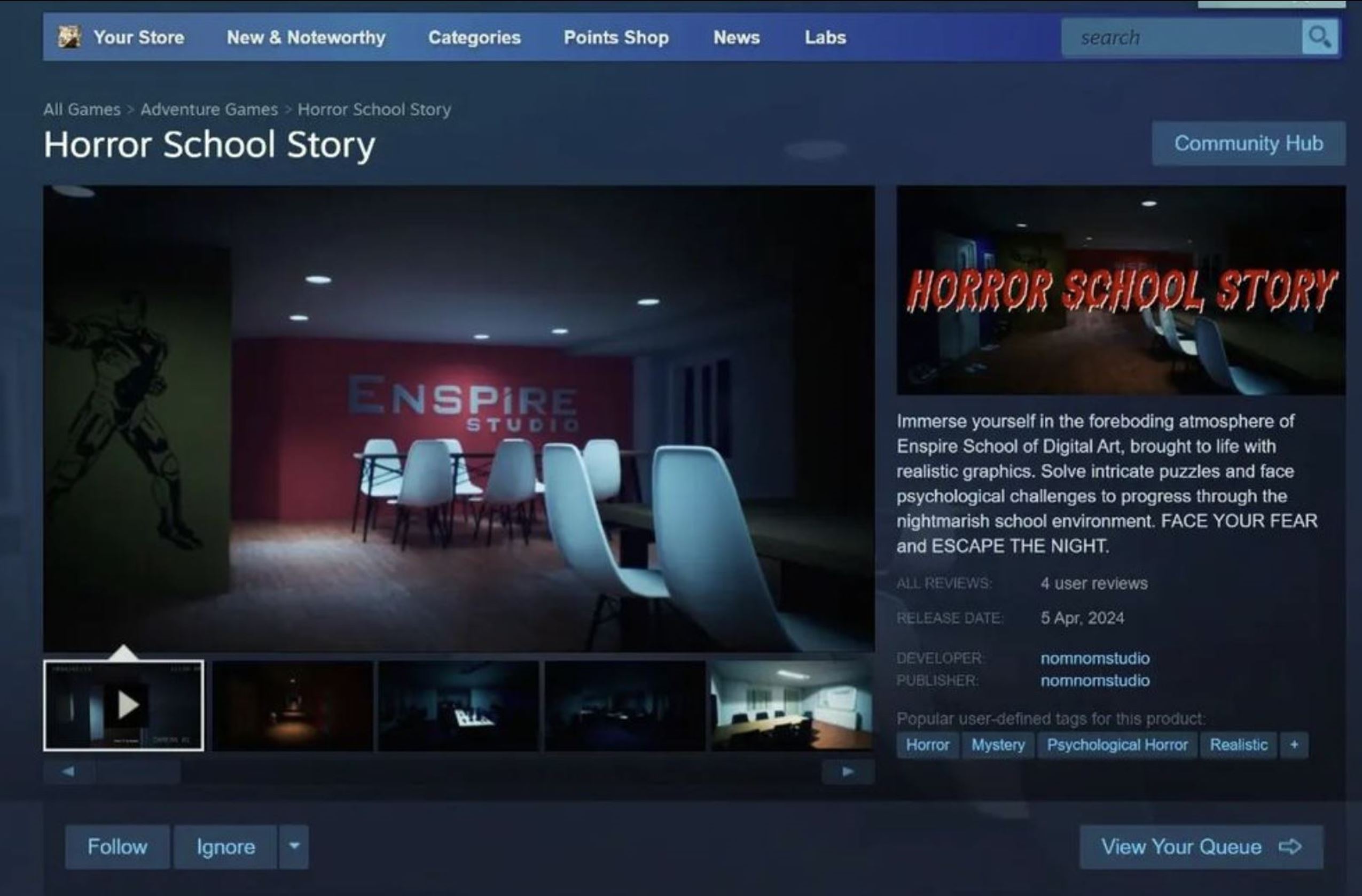 Horror School Story Steam Game